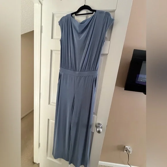 3 Lululemon Drapey Softstreme Jumpsuits Medium Denim Blk Plum New w/o Tags $128 - Picture 2 of 5